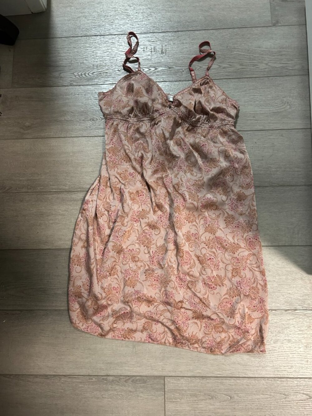 Victoria's Secret Pink Design 100% Silk Mini Slip Dress Y2K BabyDoll Size Large